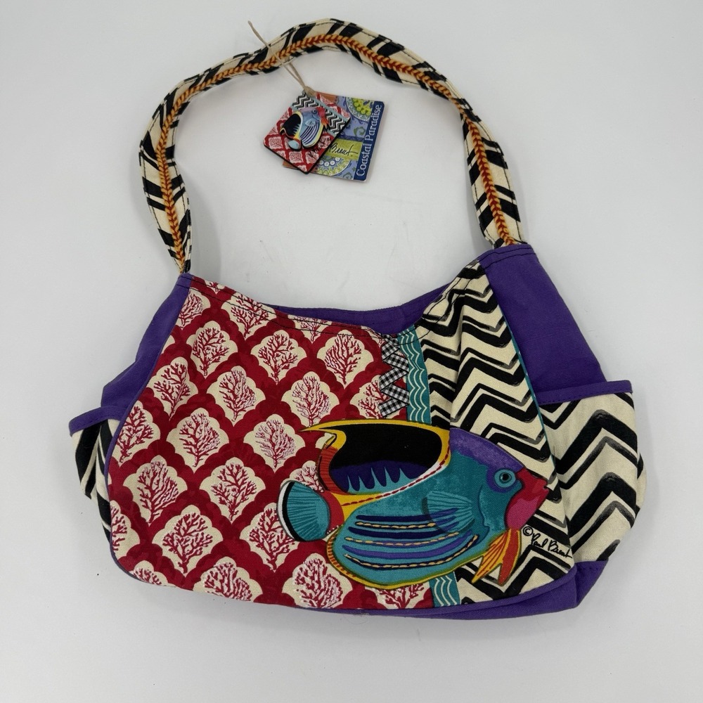 Paul Brent Coastal Paradise Tropical Fish Canvas Shoulder Bag Purse NWT